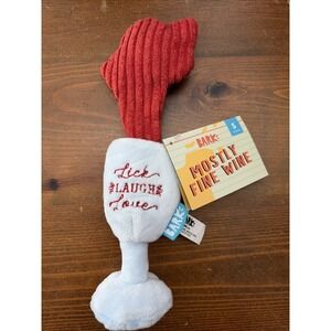 Mostly Fine Wine Bark Box Plush Dog Toy Lick Laugh Love Squeak  NWT
